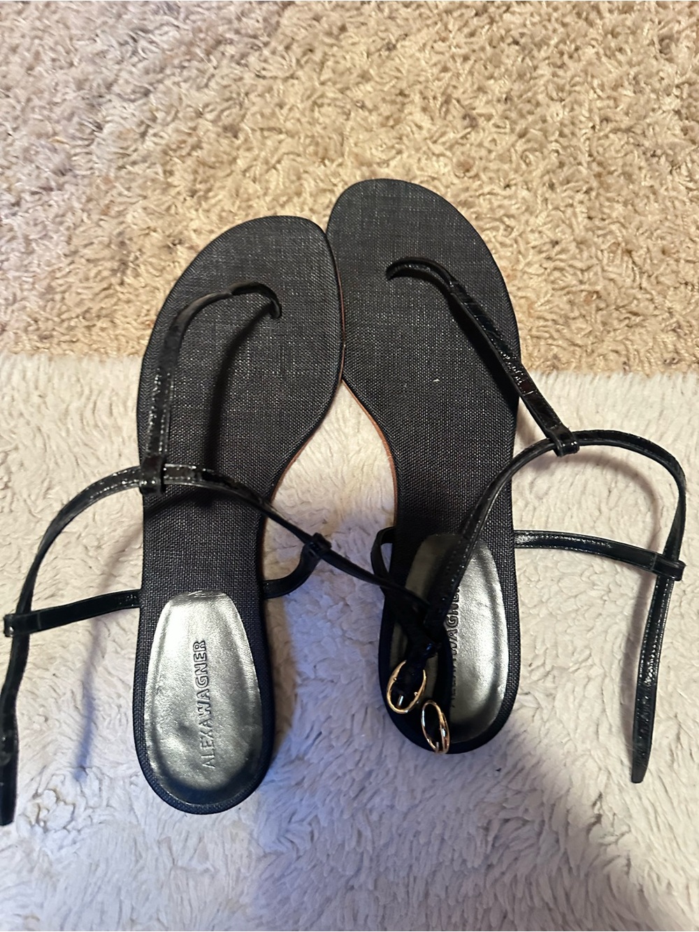 Alexander Wang Black Strappy Flat Sandals